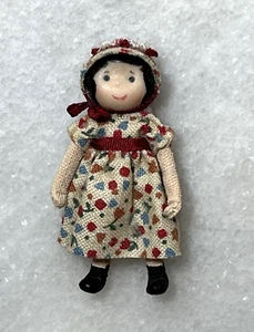 Miniature Dollhouse Hand Sculpted Baby Doll Hitty By Artist Ann Anderson 1:12 - Picture 1 of 11