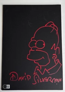 David Silverman Signed 8x10 Simpsons Homer Sketch BAS BQ97280 - Bild 1 von 2
