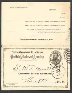 DATIERT 1893 PC BUNDESSTAAT NEW HAMPSHIRE BÜRO DER SUPPT DER ÖFFENTLICHEN SIEHE INFO - Bild 1 von 1