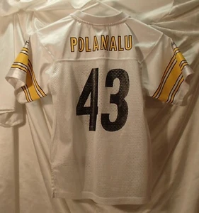 Troy Polamalu Pittsburgh Steelers weiß Reebok Fußball Trikot kleine Jungen 7 L - Bild 1 von 3