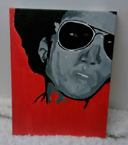 ORIGINAL Lenny Kravitz Canvas rock art 46x35cm acrylic painting Pop art