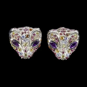 925 Sterling Silver Earrings Marquise Amethyst Sapphire Natural Gemstone Jewelry - Picture 1 of 13