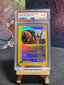 2003 PSA 8 Eevee #75 Reverse Foil Pokemon TCG Aquapolis Eseries - Bild 1 von 2