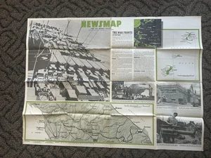 Vintage July 31, 1944 WWII NEWSMAP - Europe as Viewed from the U.S.S.R - Picture 1 of 6