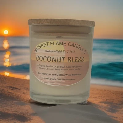 Coconut Bless Candle 8oz – Creamy Coconut with Banana & Vanilla - Image 1 of 4