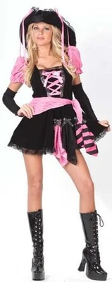 Divertido Mundo Sexy Rosa y Negro Punk Pirata Juniors Halloween Disfraz Talla 0-9 #1689 Foto 1 de 2