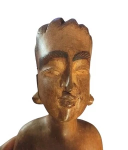 Vintage Hand Carved African Woman W/ Cornrolls Ivory Coast Ivory Coast - Picture 1 of 9