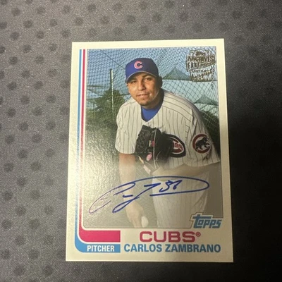 Topps Archives 2021 - Autógrafos favoritos de los fanáticos 1982 Topps Carlos Zambrano #FFA-CZ Foto 1 de 2