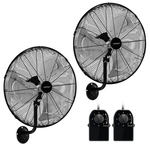 2PCS 20" Wall Mount Fan w/ 3-Speed Options 85° Oscillation 30° Tilt 6 FT Cord - Picture 1 of 11