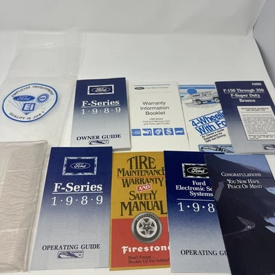 1989 Ford F-Series F150-350 Vintage Owners Manual Complete Set with Case OEM - Image 1 of 4