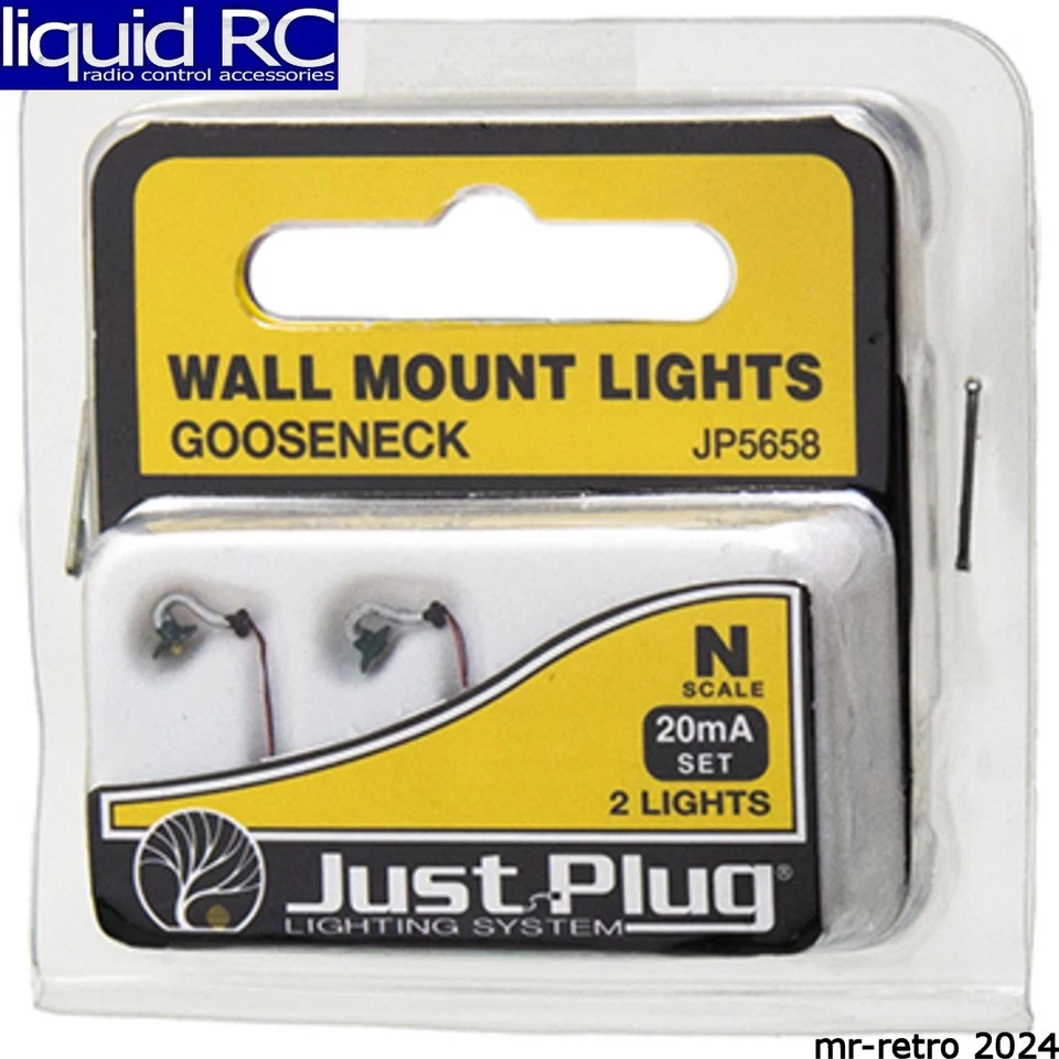 Woodland Scenics Woojp5658 N Wall Mount Lights Gooseneck 724771056584