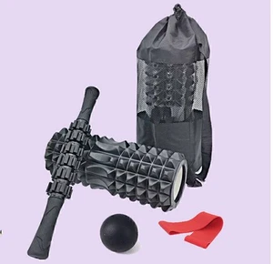 1 Set Roll Faszienrolle Massagerolle Fitness Sport Yoga Pilates Black U2B6 LLOVE - Bild 1 von 4