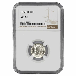 1955-D Roosevelt Dime - NGC MS 66 - Picture 1 of 2