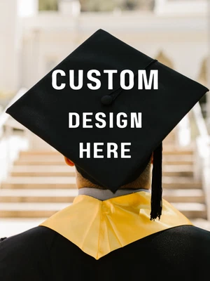 Bonés de grau feitos à mão personalizados - Toppers de boné de formatura personalizados - Envie seu design  - Imagem 1 de 4