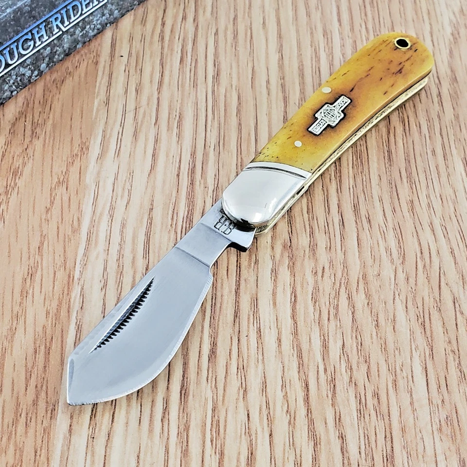 Rough Rider Rr1834 Small Tobacco Bone Cotton Sampler Folding Pocket Knife