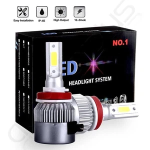 LED Headlight Kit H11 H8 H9 800W 120000LM Plug&Play Pair Bulbs 6500K White - Picture 1 of 1