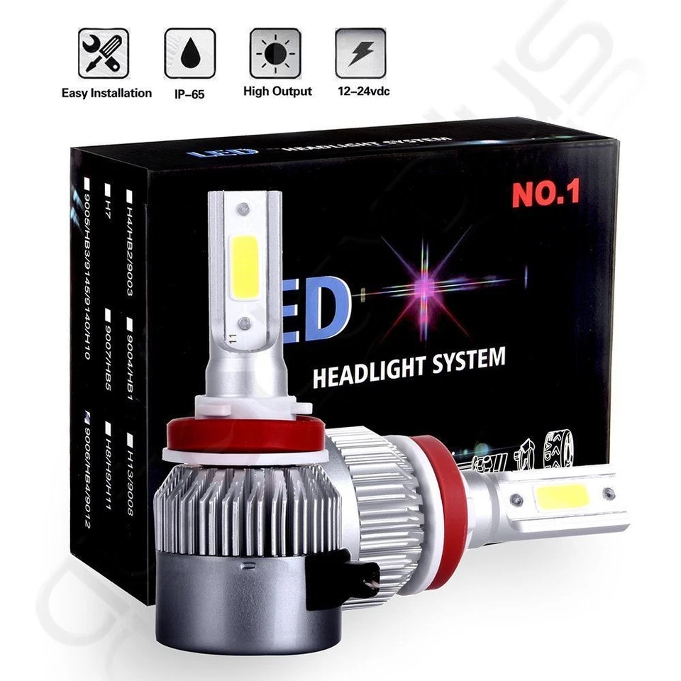LED Headlight Kit H11 H8 H9 800W 120000LM Plug&Play Pair Bulbs 6500K White - Image 1 of 1