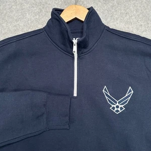 Herren AFG Air Force Quarter Zip Sweatshirt Navy Blau XL gesticktes Logo - Bild 1 von 6