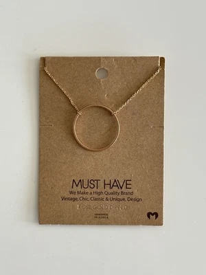 Must Have 玫瑰金圆形吊坠项链 – 极简主义韩国设计 — 第 1/4 张图片