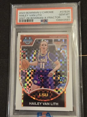 2023-24 Bowman University Chrome Hailey van Lith PSA 10 -07 08 X Fractor #07B-26 - Image 1 of 4