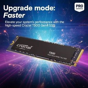 Crucial T500 4TB Gen4 NVMe M.2 Internal Gaming SSD, Up to 7000MB/s +1mo Adobe CC - Picture 1 of 6