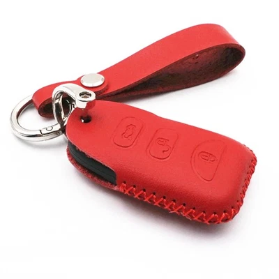 Funda de cuero roja para llavero inteligente Kia Optima Hyundai Veloster 4 botones Foto 1 de 4