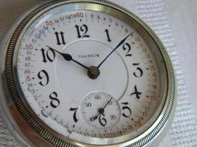 Antique~ILLINOIS WATCH Co~Pocket Watch~Nickelod Smooth Case~17 Jewels Adjusted - Image 1 of 4