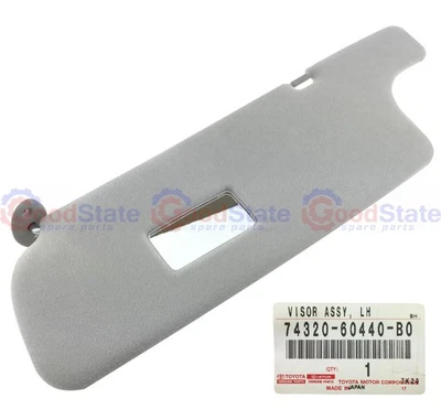 Genuine Toyota LandCruiser 80 Series HZJ LH Left Sun Visor Light Grey Trim - Image 1 of 2
