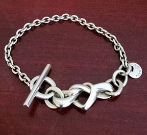 PULSERA PANDORA CORAZÓN ANUDADO VENTA PLATA ESTERLINA 925 BARRA EN T BROCHE. 7,2" - Imagen 1 de 14