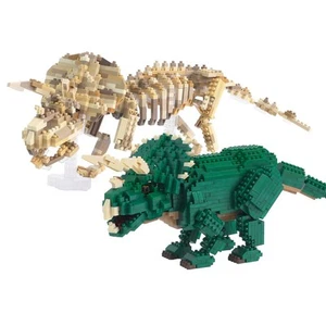 nanoblock Dynasor Deluxe Edition Triceratops & Skeleton Model Set of 2 A005 - Picture 1 of 7