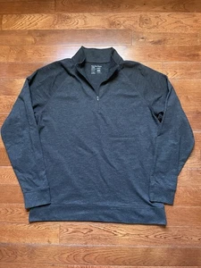 Fresh Clean Threads 1/4 Zip Pullover Herren Large Langarm Freizeitpullover Grau - Bild 1 von 13