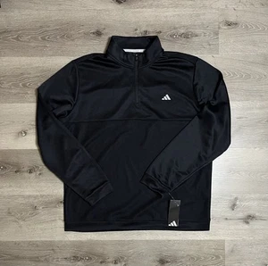 Adidas Training Essentials 1/4 Zip Pullover Uomo Nero Manica Lunga Atletico XL - Foto 1 di 5