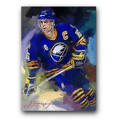 Tarjeta de arte limitada Pat LaFontaine #2 16/50 firmada por Edward Vela (Buffalo Sabres) Foto 1 de 2