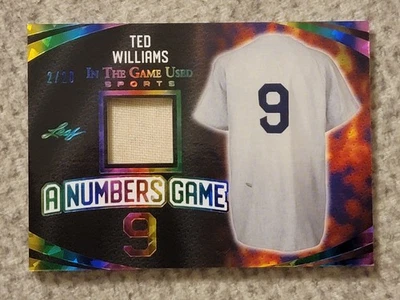 Hoja ITG 2024 Usado Deportes Números A Juego Arco Iris Holo Lámina 02/20 Ted Williams 3A Foto 1 de 2