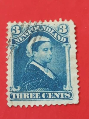 Estampilla de 3 centavos azul de Terranova 1896 #49, F usada (0104-7) Foto 1 de 3