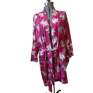Kay J's Kay Inger Neiman Marcus XL Cotton Schnauzer Dogs Wrap Around Sleep Robe - Picture 1 of 10