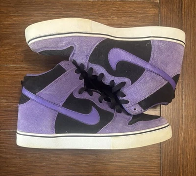 Nike Dunk High LR 2012 negro púrpura talla 11 487924 050 zapatillas de gamuza Foto 1 de 4