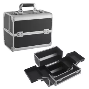 Extra Large Vanity Case Beauty Box Make up Cosmetic Nail Storage Lockable Travel - Picture 1 of 41