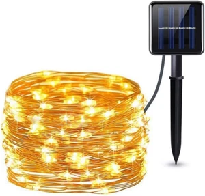 Solar String Lights Outdoor, HF 12M 200 LED Solar Powered Fairy Light with 8 Lig - Picture 1 of 12