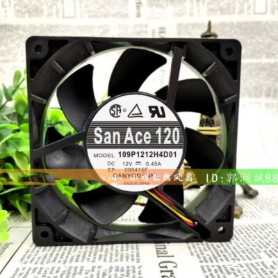SANYO 109P1212H4D01 12V 0.45A 12025 12cm Chassis Cooling Industrial Fan Mute - Image 1 of 4