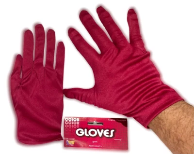 GUANTES DE VESTIR DESFILE ROJO BORGOÑA Adulto Disfraz Formal Payaso Circo Danza Mimo Foto 1 de 4