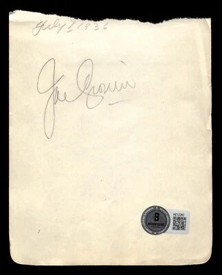 Joe Cronin Vintage Autograph Page from album Beckett Authentic Lew Riggs +2 - Image 1 of 2
