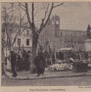 1928 -- MARCHE SUR LA PLACE SAINT LOUIS A AIGUES MORTES 3E937 - Bild 1 von 1
