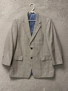 VTG Roundtree Yorke Men's Sport Coat Blazer Houndstooth 42 R Plaid Wool /71-54 - Picture 1 of 14