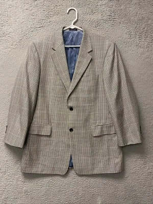 VTG Roundtree Yorke Men's Sport Coat Blazer Houndstooth 42 R Plaid Wool /71-54 - Image 1 of 4