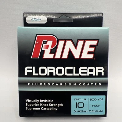 Línea de pesca P-LINE Floroclear recubierta de fluorocarbono 10 lb 300 yd Walleye transparente Foto 1 de 3