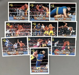 Lote de 10 cartas clásicas de la WWF History of WrestleMania 1990 todas diferentes - Imagen 1 de 2