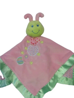 Manta de seguridad para bebé Mary Meyer rosa verde claro oruga lunares Lovey Foto 1 de 4