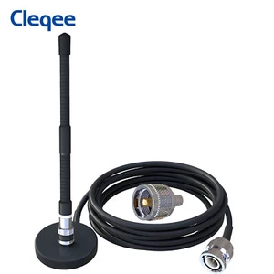 Antenne CB 27 MHz fouet souple avec base magnétique RG58 BNC câble d'extension PL259 - Photo 1/10