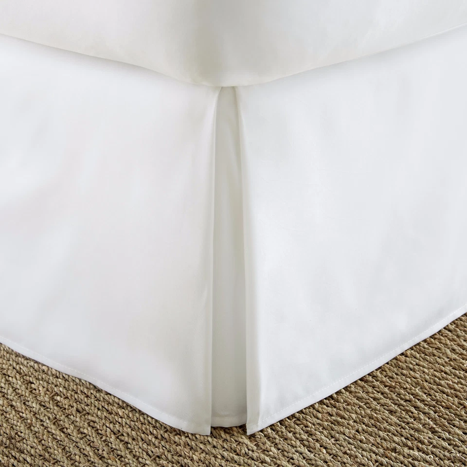 ienjoy Home Collection Pleated Corner Bed Skirt King White Microfiber